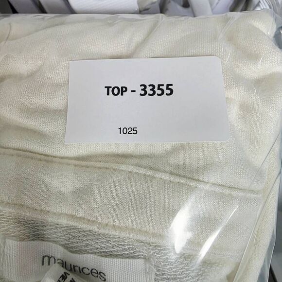 Maurices Ivory Black Striped Collared Button Top L - Picture 6 of 6